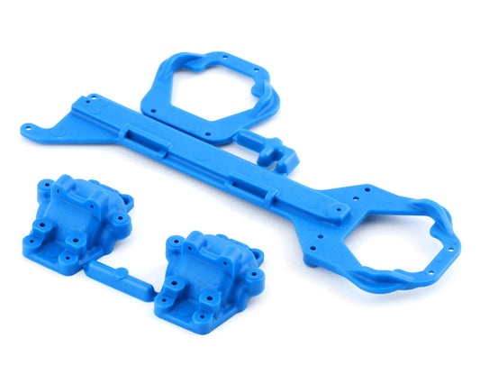 RPM Front and Rear Upper Chassis Diff Covers, Blue: Traxxas LaTraxx (RPM70795)