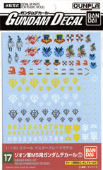 Bandai: Gundam Decal for Zeon MS 1/100 (BAS1134135)