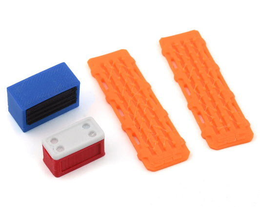 Scale By Chris 1/24 Scale Combo Pack 2 w/Blue Tool Box, Red Ice Chest, Orange Sand Ramps (SBCS24B)