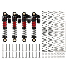 INJORA 39mm Aluminum Threaded Oil Filled Shocks with Fake Reservoir for SCX24 (SCX24-132BR-4)