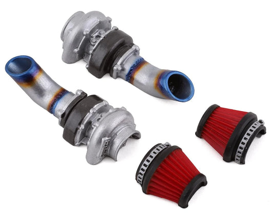 Sideways RC: Scale Drift Dual Half Turbo Kit w/Cone Filter (2) (Red)