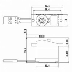 Savox Micro Digital MG Servo w/ Soft Start, .09/30.6 @ 6V {SAVSH0257MGP}