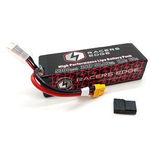 Racers Edge 5300mAh 3S 11.1V 60C Hard Case Lipo Battery, XT60 Connector with TRX Adapter HRP