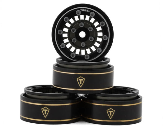 Treal Hobby Type C 1.0" Brass Beadlock Crawler Wheels (Grey) (4) (27.3g)c (TLHTSCX24-147)