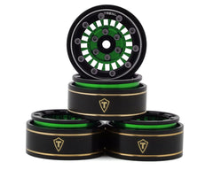 Treal Hobby: Type C 1.0" Brass Beadlock Crawler Wheels (Green) (4) (27.3g)