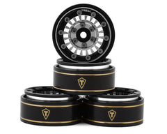 Treal Hobby Type C 1.0" Brass Beadlock Crawler Wheels (Silver) (4) (27.3g) (TLHTSCX24-147)