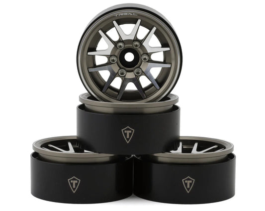 Treal Hobby Type L 1.9" V-Spoke Beadlock Wheels (Titanium) (4) (TLHTWHEEL-96)