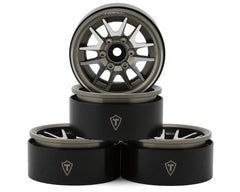 Treal Hobby Type L 1.9" V-Spoke Beadlock Wheels (Titanium) (4) (TLHTWHEEL-96)