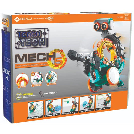 Teach Tech Mech-5, Mechanical Coding Robot Kit Elenco