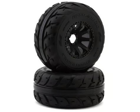 UpGrade RC Belted Street Radials 2.9" Pre-Mounted Tires for Traxxas® MAXX® (2) (Regular & Wide Offset Hexes Included) Amain Hobbies