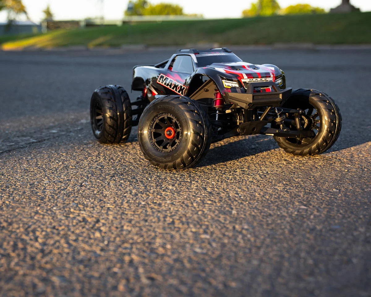 UpGrade RC Belted Street Radials 2.9" Pre-Mounted Tires for Traxxas® MAXX® (2) (Regular & Wide Offset Hexes Included) Amain Hobbies