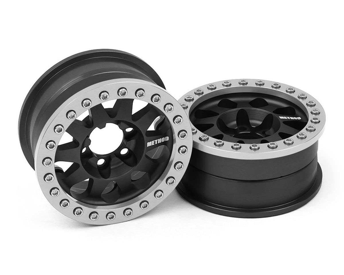 Vanquish Products Method 101 V2 1.9" Beadlock Crawler Wheels (Black/Silver) (2) Amain Hobbies