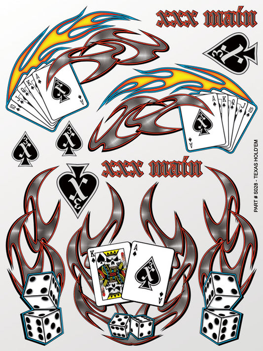 XXX MainTexas Hold'em Sticker Sheet (XXXS028)