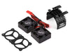 Yeah Racing Aluminum 540/550 Motor Heat Sink w/Twin Tornado Fans (Black) Amain Hobbies