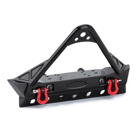 INJORA Black Metal Front Bumper with Lights for 1/10 RC Crawler (YQB-F35)