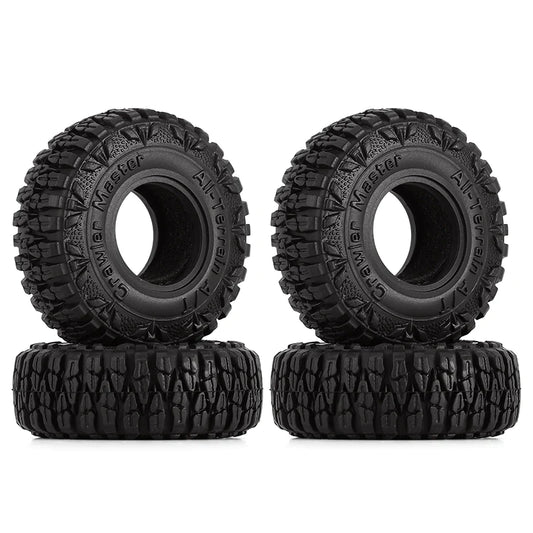 INJORA: 1.0" 60*20mm Rubber Wheel Tires All Terrain Upgrade for 1/24 RC Crawlers (4) (YQT-1006)