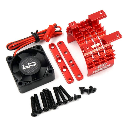Yeah Racing Aluminum 540 & 550 Motor Heat Sink w/Tornado High Speed Fan (Red) (YA-0653RD) Yeah Racing