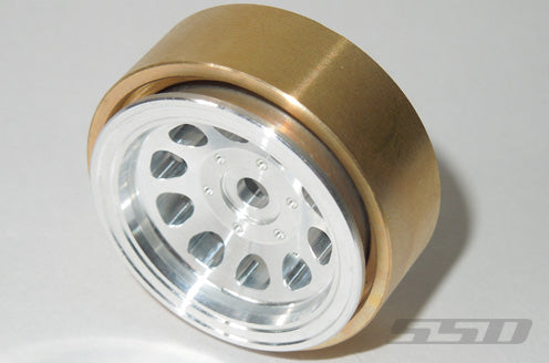SSD 1.0" Aluminum / Brass D Hole Beadlock Wheels Silver (SSD00464)
