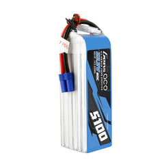 Gens Ace 22.2V 6S 80C 5100mah Lipo Battery Pack With EC5 Plug (GEA6S510080E5)