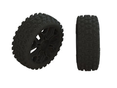 Arrma (AR550057) 1/8 2HO Front/Rear 3.3 Pre-Mounted Tires, 17mm Hex, Black (2) (ARA550057)