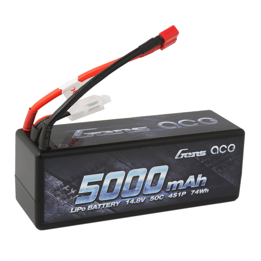 Gens Ace 5000mAh 14.8V 50C 4S1P HardCase Lipo Battery14# with Deans Plug