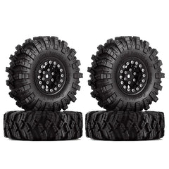 INJORA 1.0" 62*20.5mm Wheel Rims Mud Terrain Tires Set for 1/24 RC Crawlers (4) (W1049-T1007) INJORA