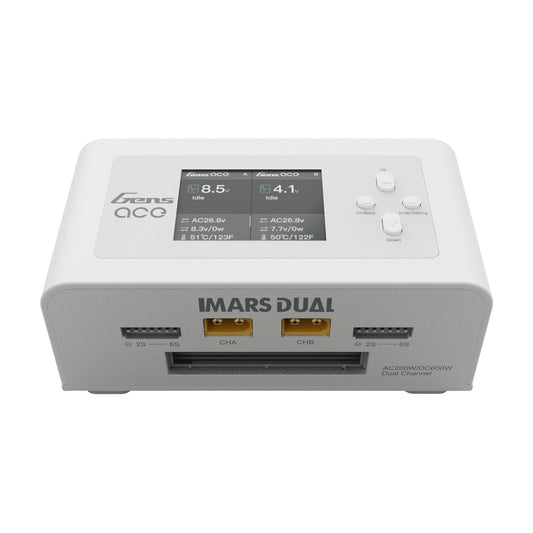 Gens Ace GensAce Imars Dual Channel AC200W/DC300W Balance Charger White (GEA200WDUAL-UW)