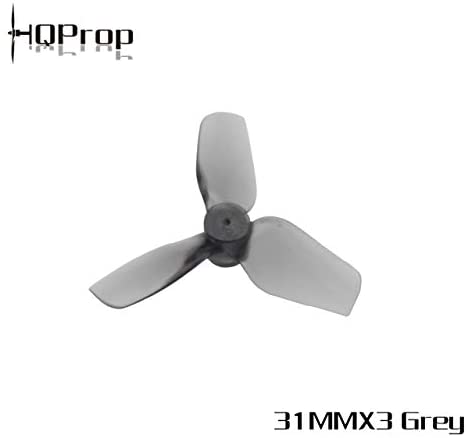 HQ Micro Whoop Prop 31MMX3 Grey (2CW+2CCW)-Poly Carbonate-1MM Shaft HQPRP31MMGRY Amain Hobbies
