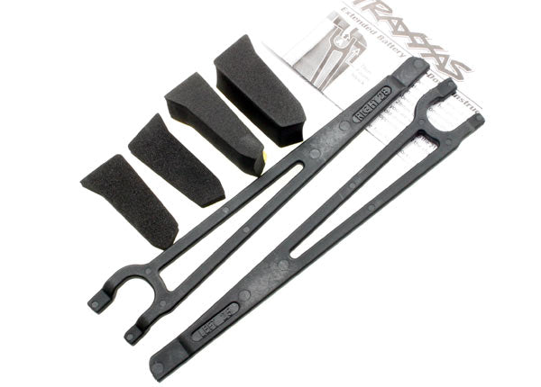 Traxxas Hold Downs, Battery, Left & Right (2)/ Foam Spacers (4) (3927X) TRAXXAS