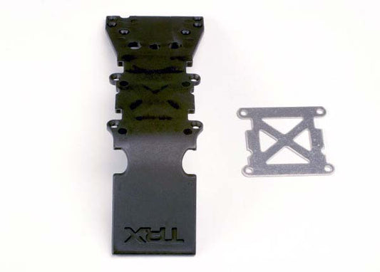 Traxxas Skidplate, front plastic (black)/ stainless steel plate (4937)