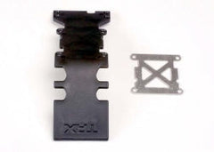 Traxxas Skidplate, rear plastic (black)/ stainless steel plate Skidplate, rear plastic (black) (4938) TRAXXAS