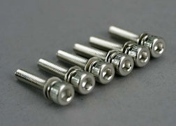 Traxxas Screws, 3x15mm Cap-Head Machine (hex drive) (with split and flat washers) (6) (5142) TRAXXAS