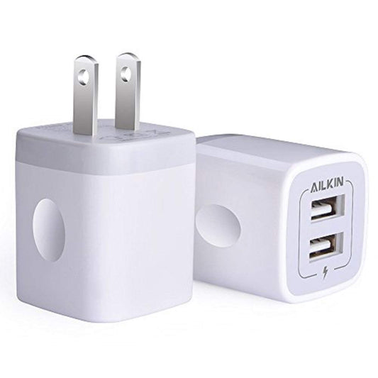 USB Wall Charger 2.1Amp Dual Port Quick Charging Plug (1pc)