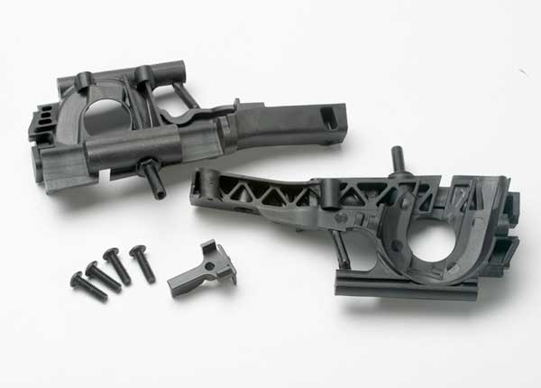 Traxxas Bulkhead, Front (L&R halves)/ Diff Retainer/ 4x14mm BCS (4) (5330)