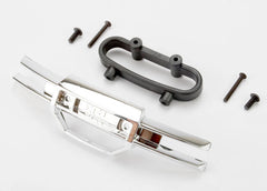 Traxxas Bumper, front (chrome)/ bumper mount, front/ 4x10mm BCS (2)/ 3x25mm BCS (2) (5335A) TRAXXAS