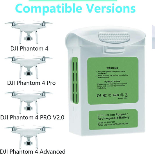 Phantom 4 High Capacity 15.2V 5870mAh Intelligent Flight Replacement Battery