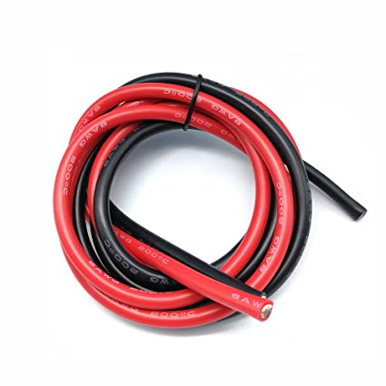 Silicone Wire: 8awg - 3ft each - Red & Black