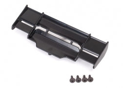 Traxxas Wing, Rustler® 4X4 (black)/ 3x8mm FCS (3) (6721) TRAXXAS