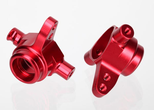 Traxxas Steering Blocks, 6061-T6 Aluminum (red-anodized), Left & Right (6837R)