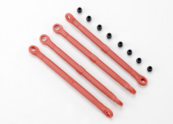 Traxxas Toe Link, Front & Rear (molded composite) (red) (4)/ Hollow Balls (8) (7138)