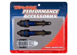 Traxxas Shocks, GTR Long Blue-Anodized, PTFE-Coated Bodies w/TiN Shafts (7461) TRAXXAS