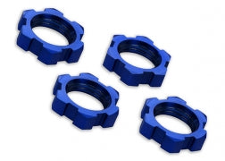 Traxxas Wheel Nuts, Splined, 17mm, Serrated (blue-anodized) (4) (7758)