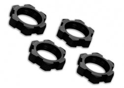 Traxxas Wheel Nuts, Splined, 17mm, Serrated (black-anodized) (4) (7758A)