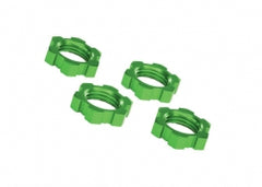 Traxxas Wheel Nuts, Splined, 17mm, Serrated (green-anodized) (4) (7758G)