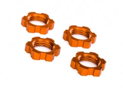 Traxxas Wheel Nuts, Splined, 17mm, Serrated (orange-anodized) (4) (7758T)