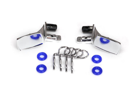 Traxxas Mirrors, Side, Chrome (left & right)/ O-Rings (4)/ Body Clips (4) (fits #8130 body) (8133) TRAXXAS