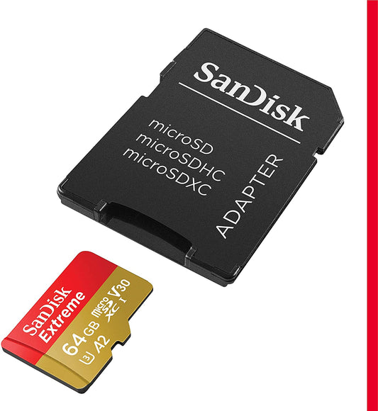 SanDisk - SDSQXA2-064G-GN6MA 64GB Extreme microSDXC UHS-I Memory Card with Adapter