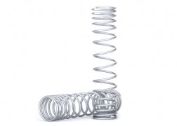 Traxxas Spring, shock, front (silver) (GTR) (progressive, 0.833 rate, white stripe) (2) (8444X) TRAXXAS