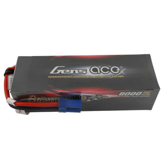 Gens Ace 8000mAh 14.8V 80C 4S2P Lipo Battery Pack with EC5 Plug
