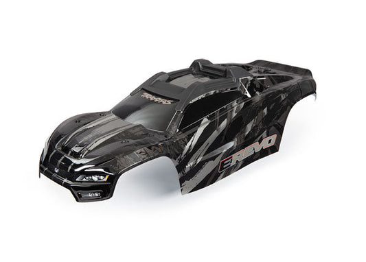 Traxxas Body, E-Revo, Black/ Window, Grille, Lights Decal Sheet (8611R) TRAXXAS